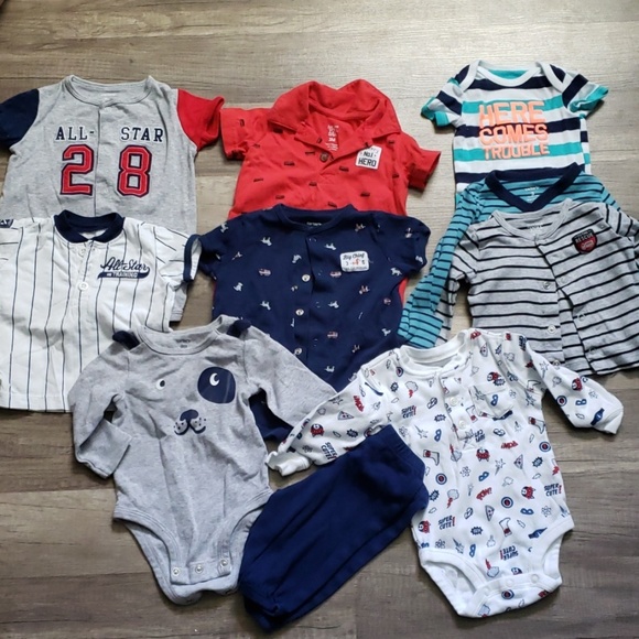 Red Fireman Bodysuit One Piece Romper Long Sleeve Baby Boy 0-3 Months NWT